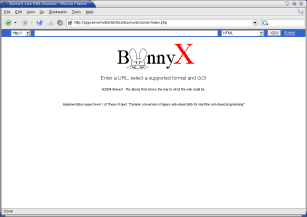 Initial BunnyX Live XML Browser screen