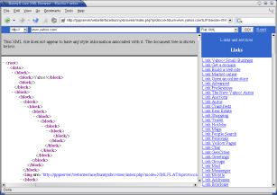 Yahoo.com converted to XML flat. Data element