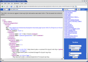 Yahoo.com converted to XML flat. Service configuration